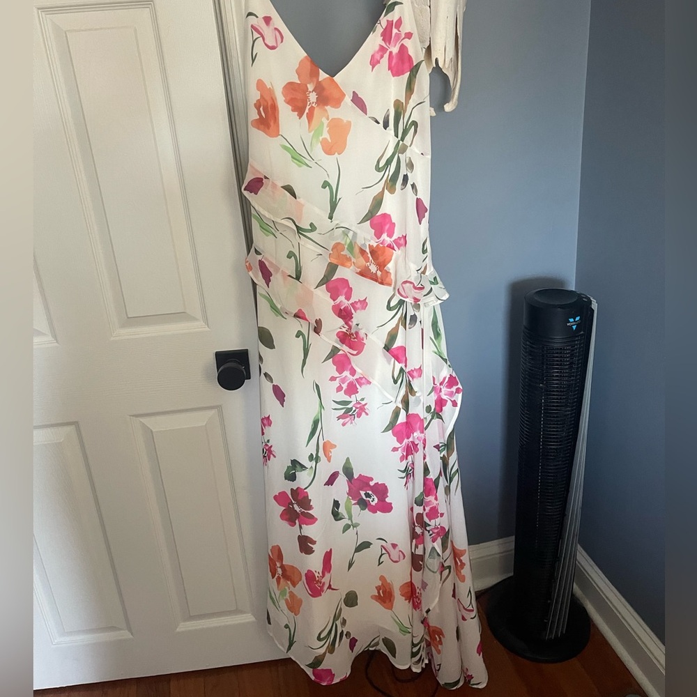 Gingham & Heels white floral dress